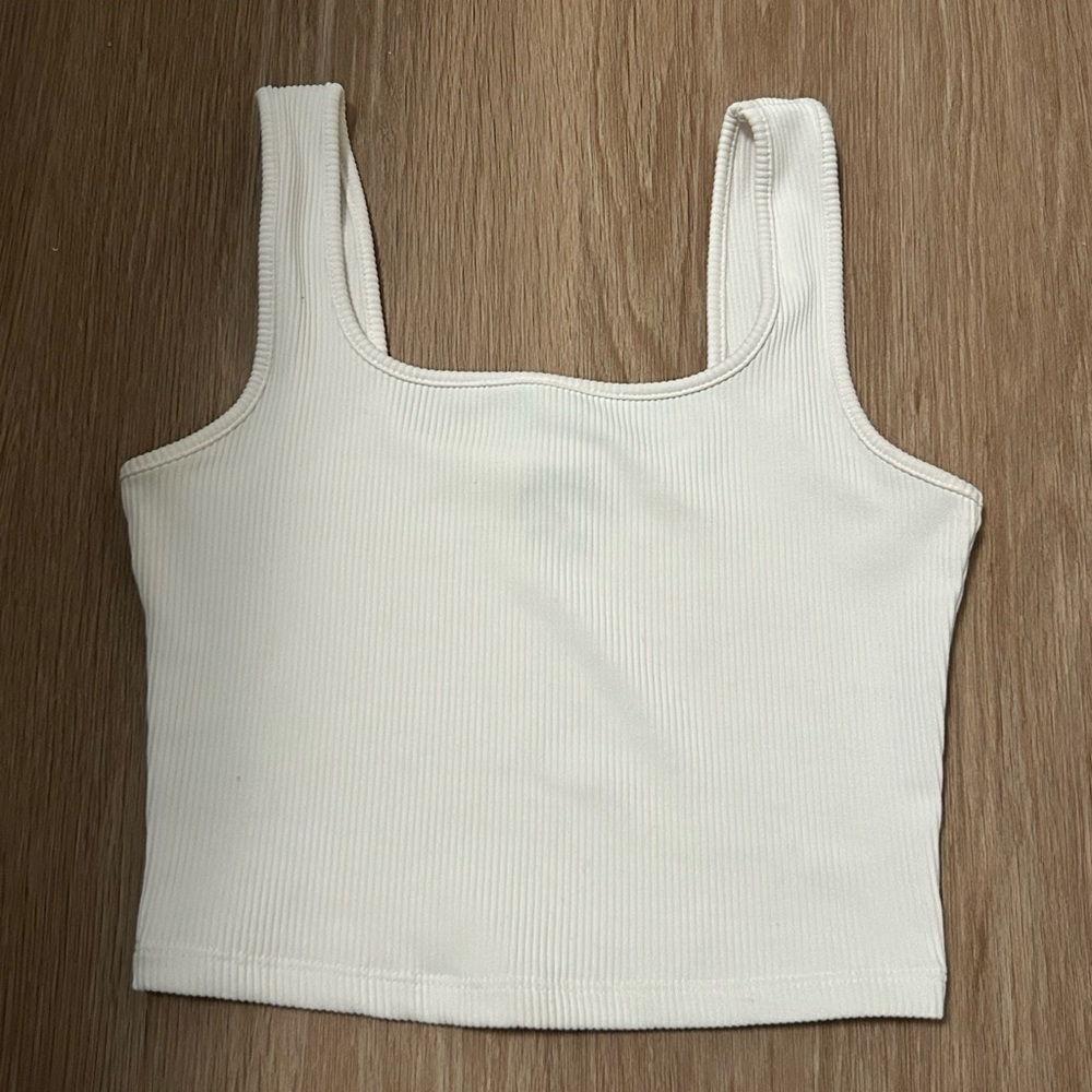 Wild Fable white Ribbed Crop Top
